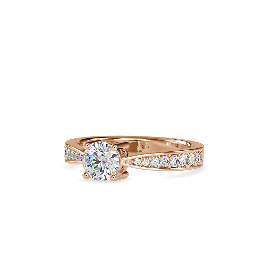 SKU: 0168 (18K) Four-Prong Solitaire Engagment Ring in Rose Gold.