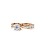 SKU: 0168 (18K) Four-Prong Solitaire Engagment Ring in Rose Gold.