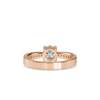 SKU: 0168 (18K) Four-Prong Solitaire Engagment Ring in Rose Gold.