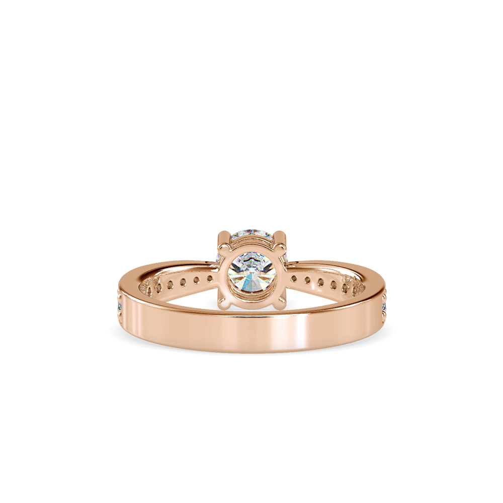 SKU: 0168 (10K) Four-Prong Solitaire Engagment Ring in Rose Gold.
