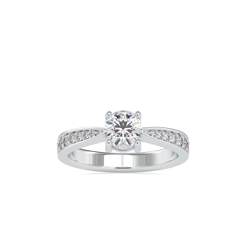 SKU: 0168 (10K) Four-Prong Solitaire Engagment Ring in Rose Gold.