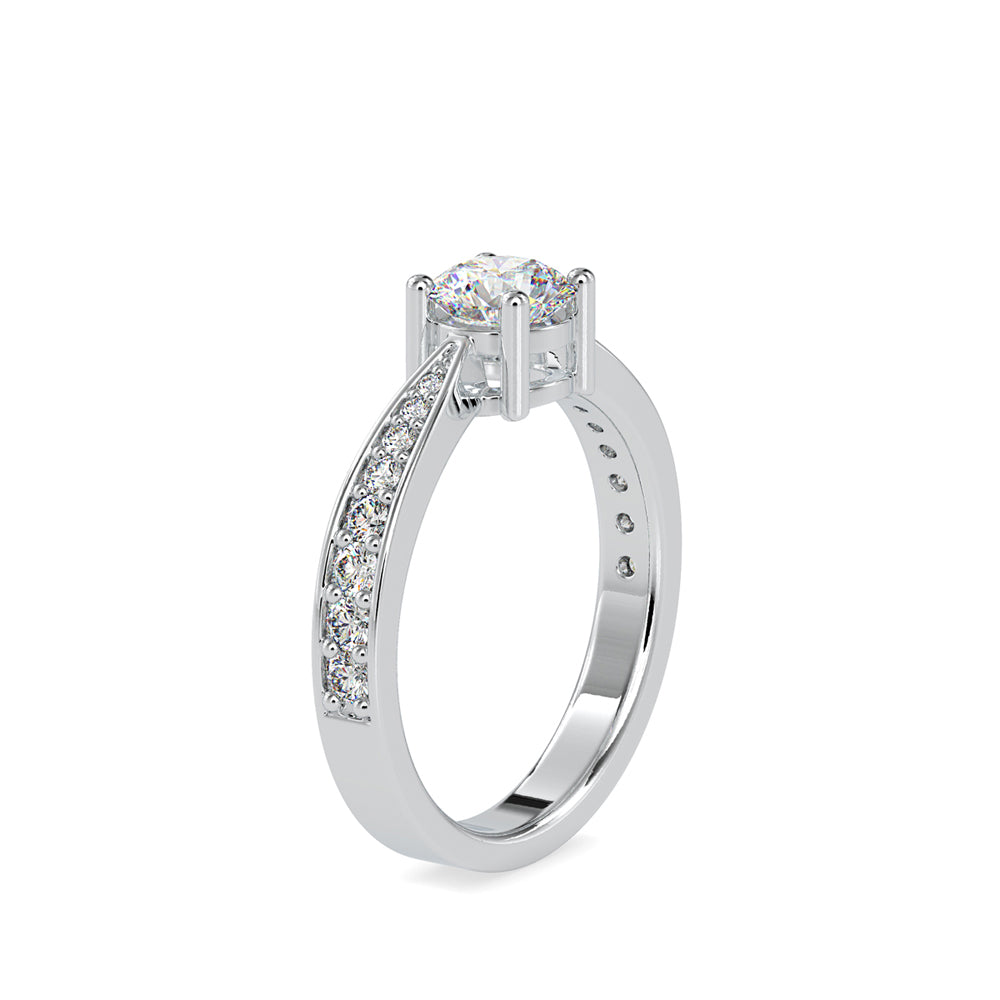 SKU: 0168 (14K) Four-Prong Solitaire Engagment Ring in Rose Gold.