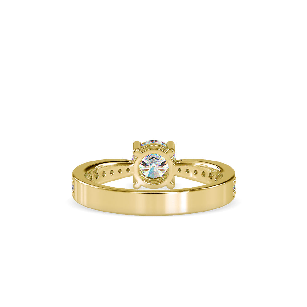 SKU: 0168 (10K) Four-Prong Solitaire Engagment Ring in Rose Gold.