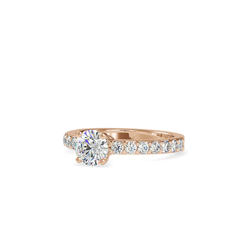 SKU: 0169 (22K) Four-Prong Solitaire Engagment Ring in Rose Gold.