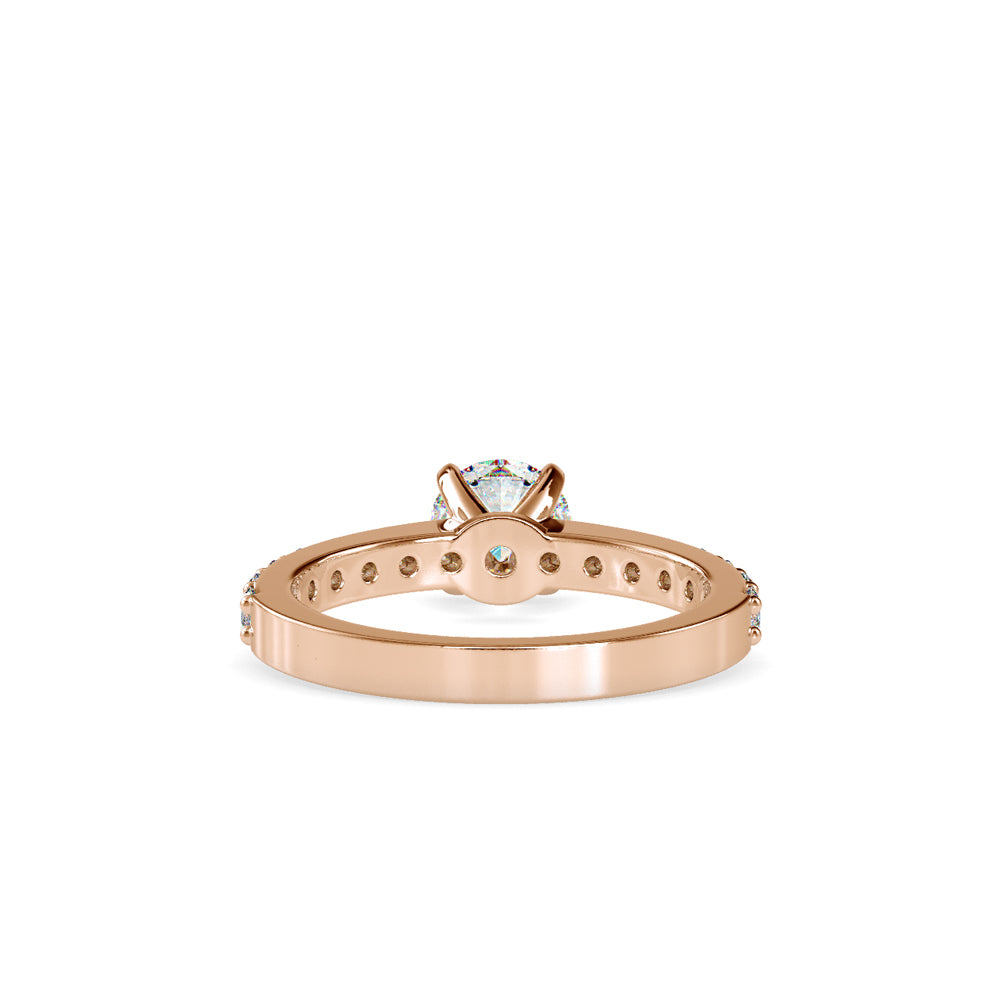 SKU: 0169 (18K) Four-Prong Solitaire Engagment Ring in Rose Gold.