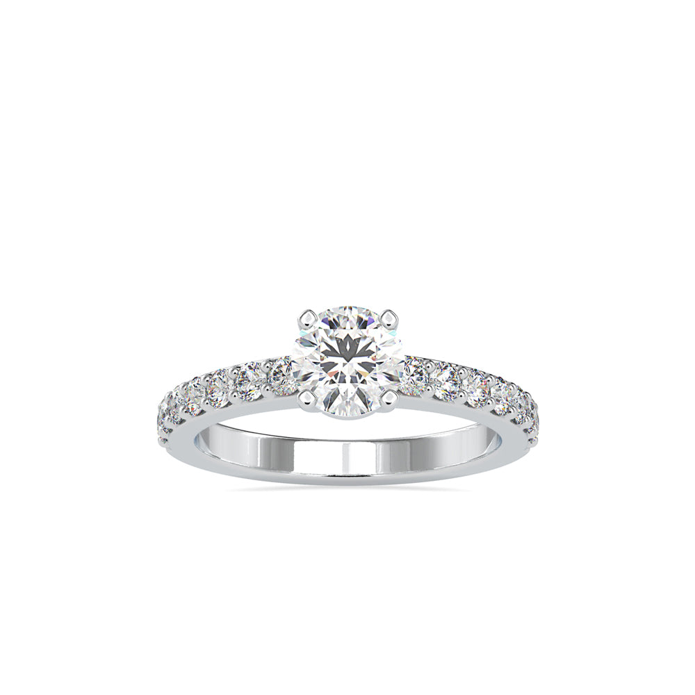 SKU: 0169 (18K) Four-Prong Solitaire Engagment Ring in Rose Gold.