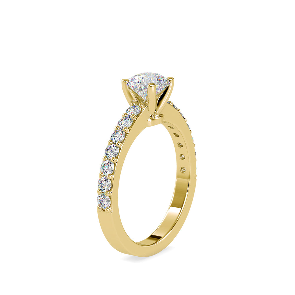 SKU: 0169 (22K) Four-Prong Solitaire Engagment Ring in Rose Gold.