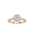 SKU: 0170 (22K) Dazzling Halo Engagment Ring In Rose Gold.