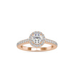 SKU: 0170 (10K) Dazzling Halo Engagment Ring In Rose Gold.