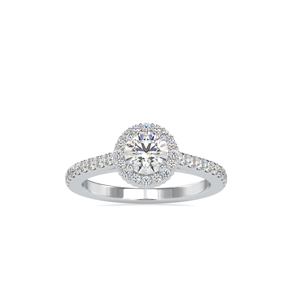 SKU: 0170 (18K) Dazzling Halo Engagment Ring In Rose Gold.