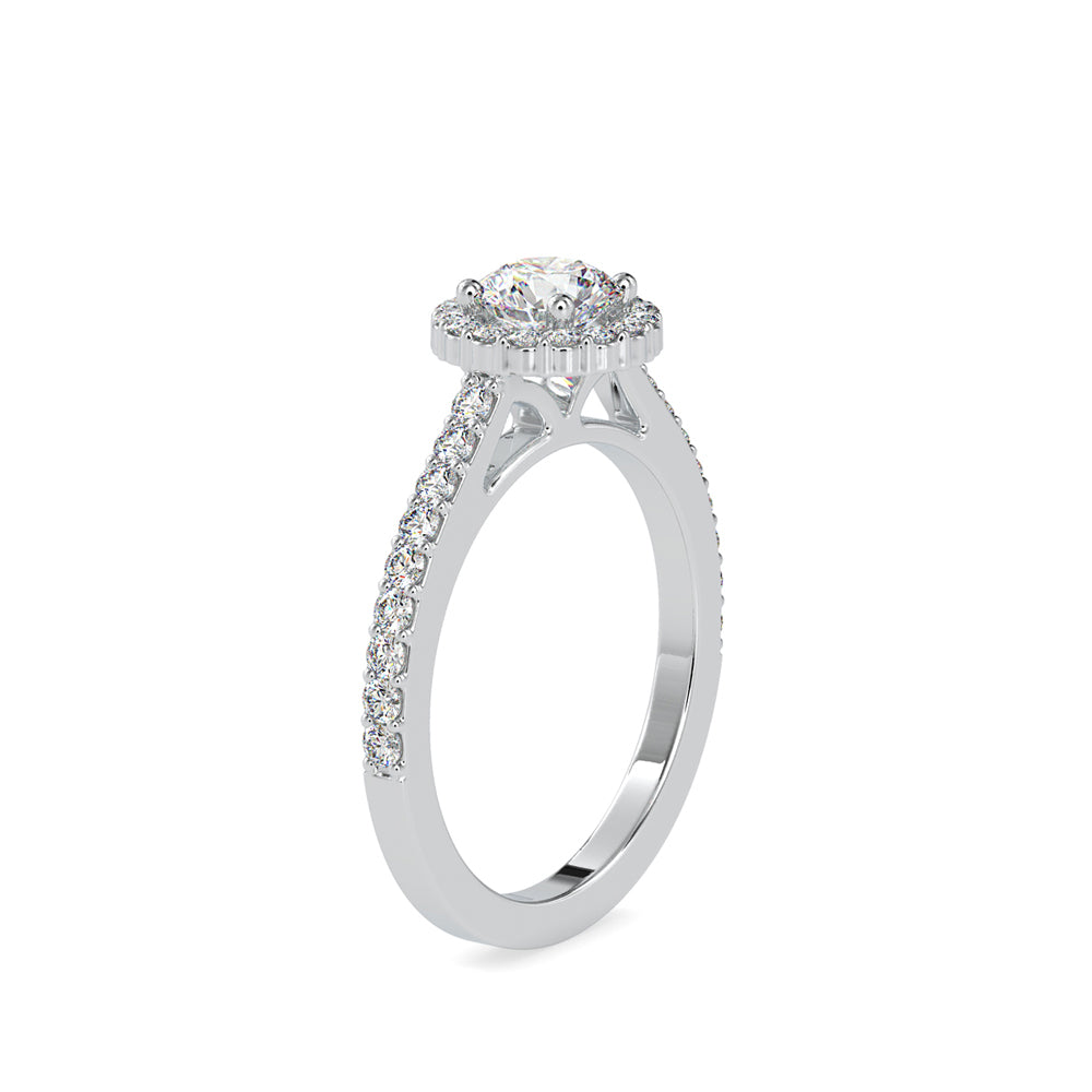 SKU: 0170 (22K) Dazzling Halo Engagment Ring In Rose Gold.