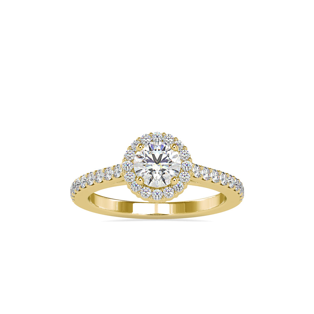 SKU: 0170 (10K) Dazzling Halo Engagment Ring In Rose Gold.