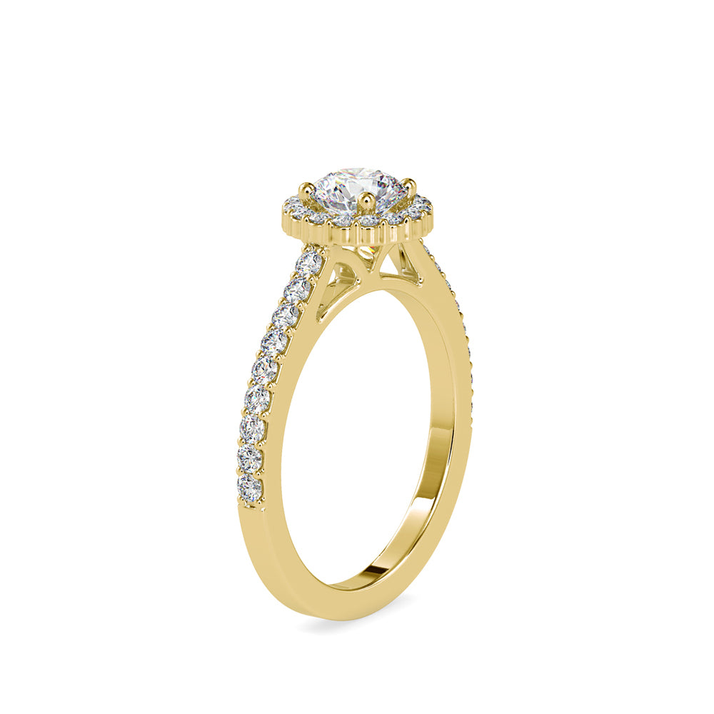 SKU: 0170 (10K) Dazzling Halo Engagment Ring In Rose Gold.