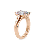 SKU: 0171 (22K) Emerald Twisted-Prong Solitaire Engagment Ring in Rose Gold.