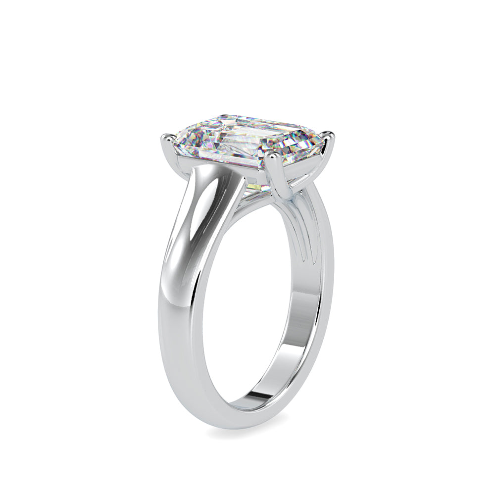 SKU: 0171 (14K) Emerald Twisted-Prong Solitaire Engagment Ring in Rose Gold.