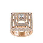 SKU: 0172 (10K) Triple Halo Split-Shank Diamond Ring in Rose Gold.