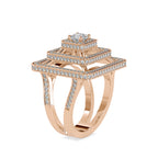 SKU: 0172 (22K) Triple Halo Split-Shank Diamond Ring in Rose Gold.