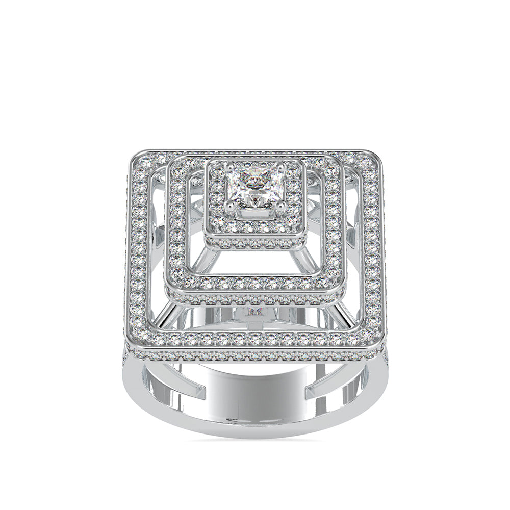 SKU: 0172 (10K) Triple Halo Split-Shank Diamond Ring in Rose Gold.