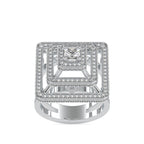 SKU: 0172 (14K) Triple Halo Split-Shank Diamond Ring in Rose Gold.