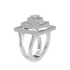 SKU: 0172 (14K) Triple Halo Split-Shank Diamond Ring in Rose Gold.