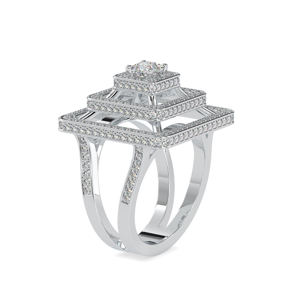 SKU: 0172 (14K) Triple Halo Split-Shank Diamond Ring in Rose Gold.
