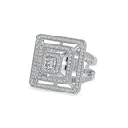 SKU: 0172 (10K) Triple Halo Split-Shank Diamond Ring in Rose Gold.