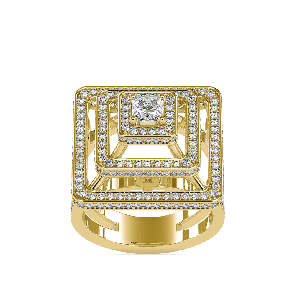 SKU: 0172 (18K) Triple Halo Split-Shank Diamond Ring in Rose Gold.