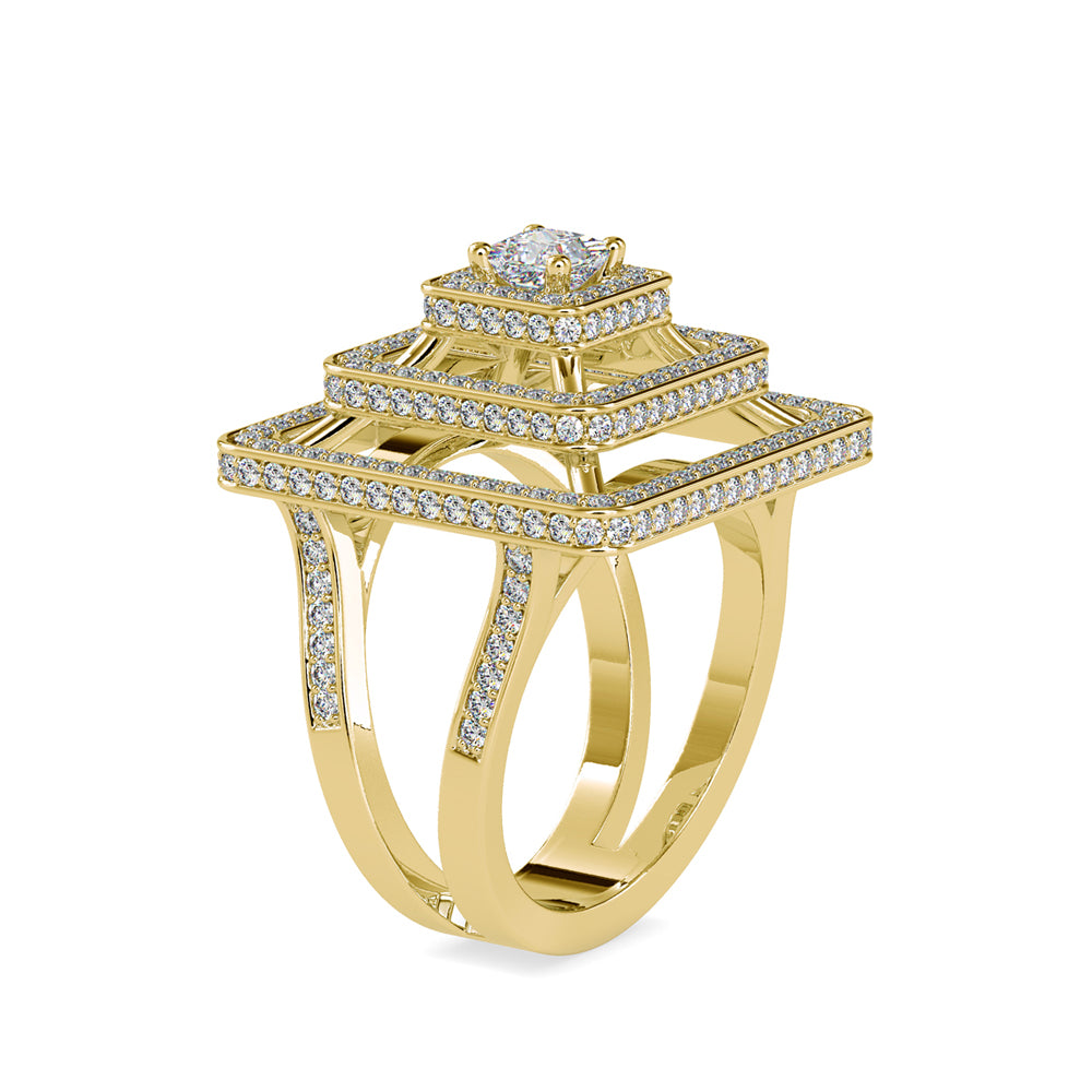 SKU: 0172 (22K) Triple Halo Split-Shank Diamond Ring in Rose Gold.