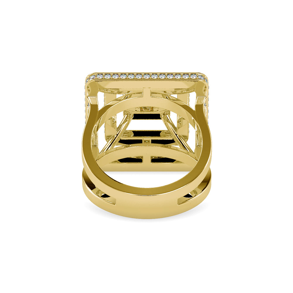 SKU: 0172 (10K) Triple Halo Split-Shank Diamond Ring in Rose Gold.