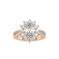 SKU: 0173 (14K) Vintage Halo Oval Diamond Engagment Ring in Rose Gold.
