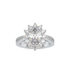 SKU: 0173 (14K) Vintage Halo Oval Diamond Engagment Ring in Rose Gold.