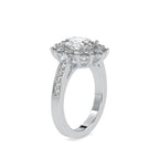 SKU: 0173 (10K) Vintage Halo Oval Diamond Engagment Ring in Rose Gold.