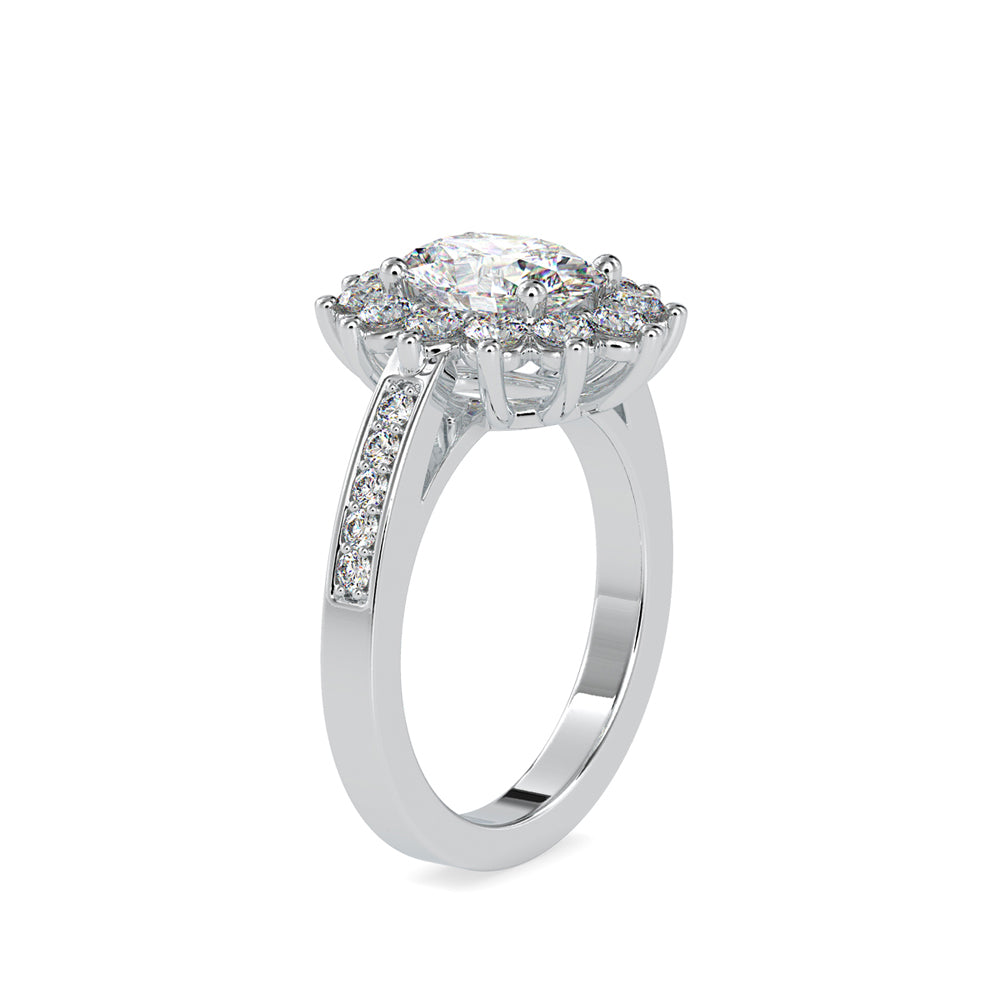 SKU: 0173 (10K) Vintage Halo Oval Diamond Engagment Ring in Rose Gold.