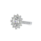 SKU: 0173 (18K) Vintage Halo Oval Diamond Engagment Ring in Rose Gold.