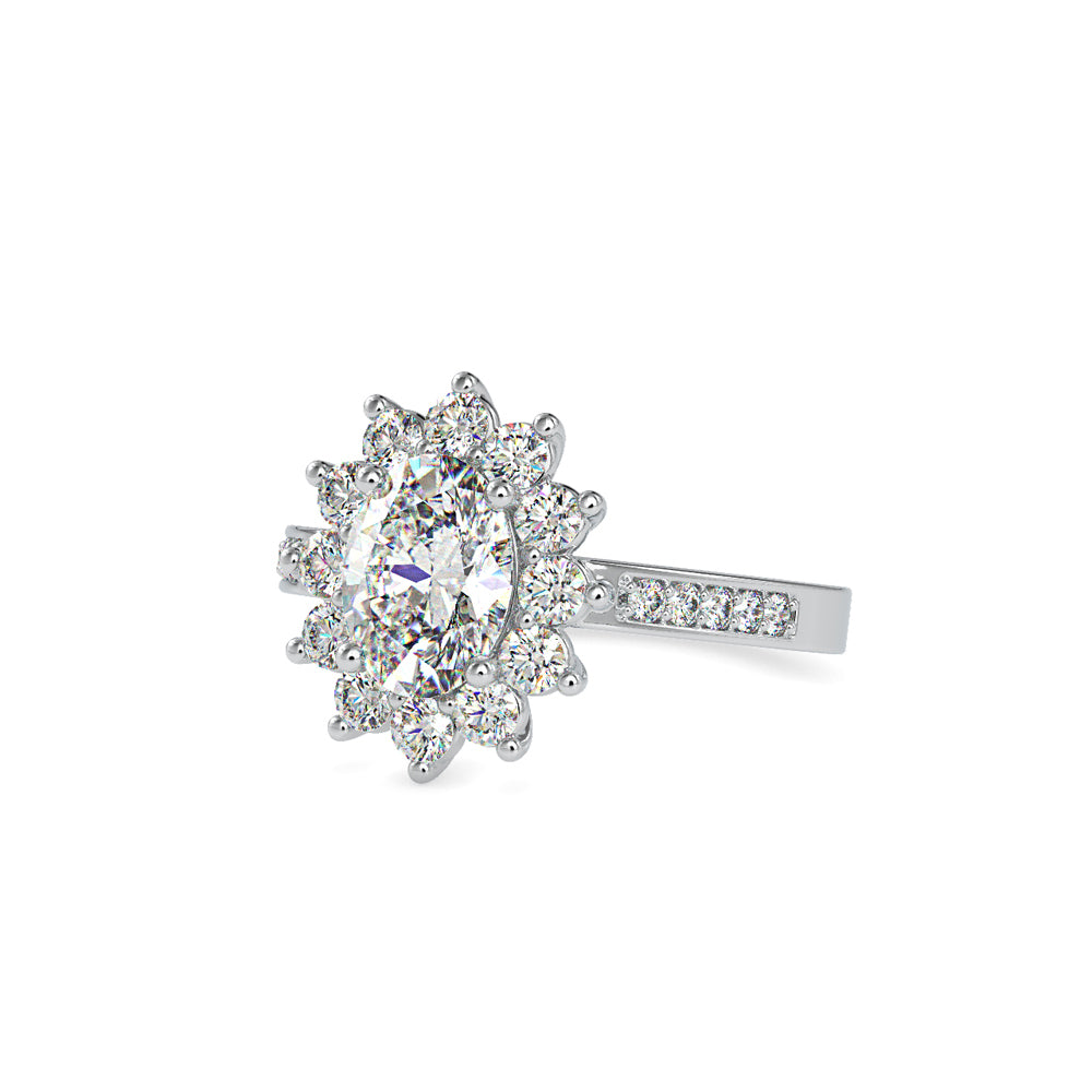 SKU: 0173 (18K) Vintage Halo Oval Diamond Engagment Ring in Rose Gold.