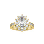 SKU: 0173 (10K) Vintage Halo Oval Diamond Engagment Ring in Rose Gold.
