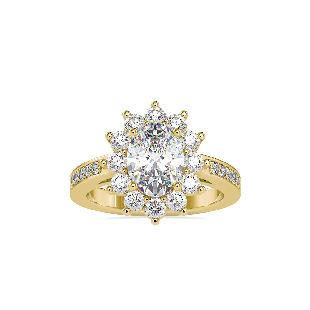 SKU: 0173 (10K) Vintage Halo Oval Diamond Engagment Ring in Rose Gold.