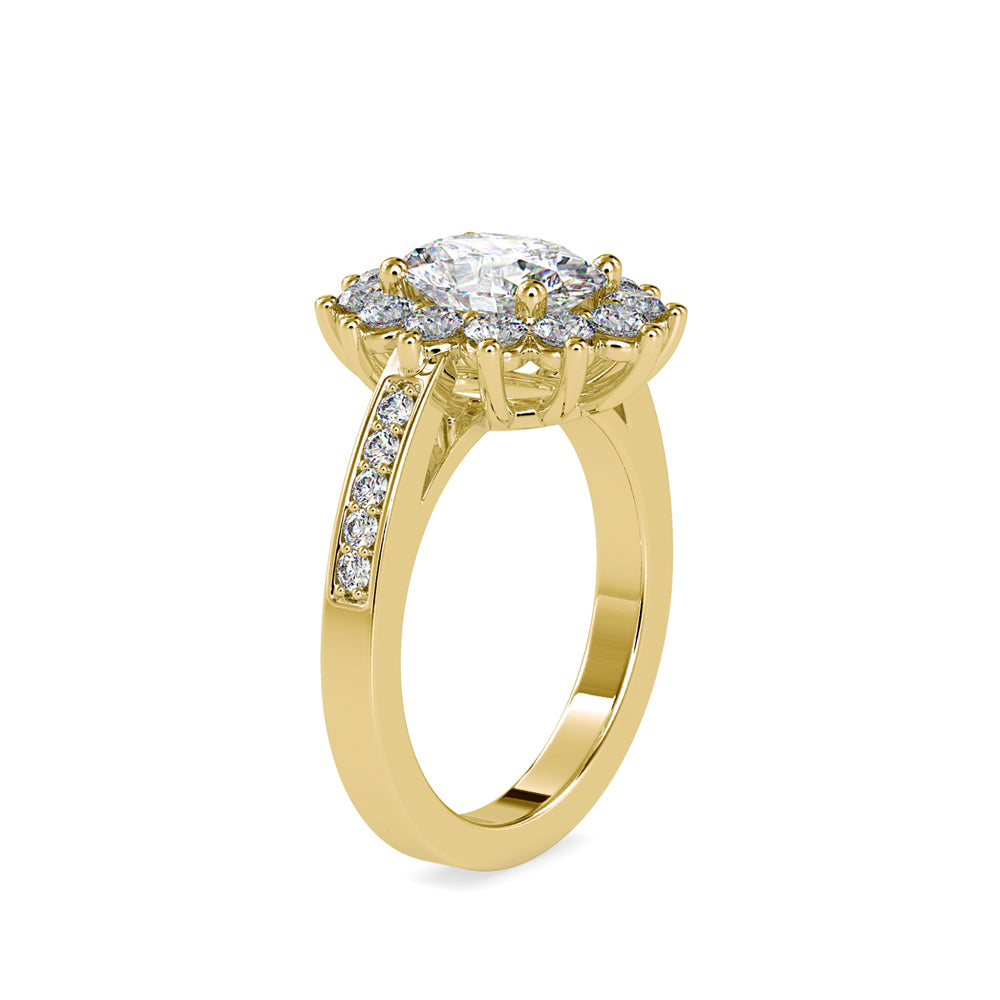 SKU: 0173 (22K) Vintage Halo Oval Diamond Engagment Ring in Rose Gold.
