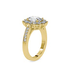 SKU: 0173 (14K) Vintage Halo Oval Diamond Engagment Ring in Rose Gold.