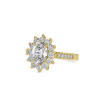 SKU: 0173 (10K) Vintage Halo Oval Diamond Engagment Ring in Rose Gold.