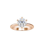 SKU: 0174 (14K) Six-Prong Solitaire Engagment Ring in Rose Gold.