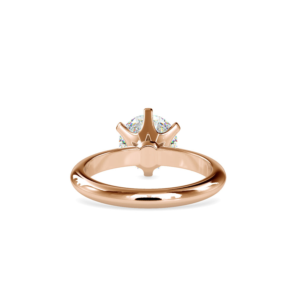 SKU: 0174 (10K) Six-Prong Solitaire Engagment Ring in Rose Gold.