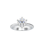 SKU: 0174 (14K) Six-Prong Solitaire Engagment Ring in Rose Gold.
