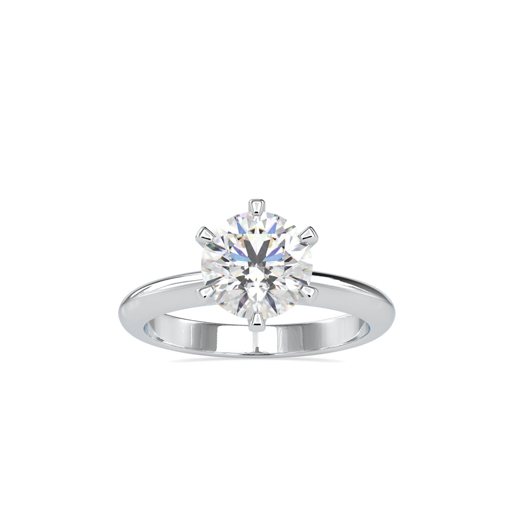 SKU: 0174 (14K) Six-Prong Solitaire Engagment Ring in Rose Gold.