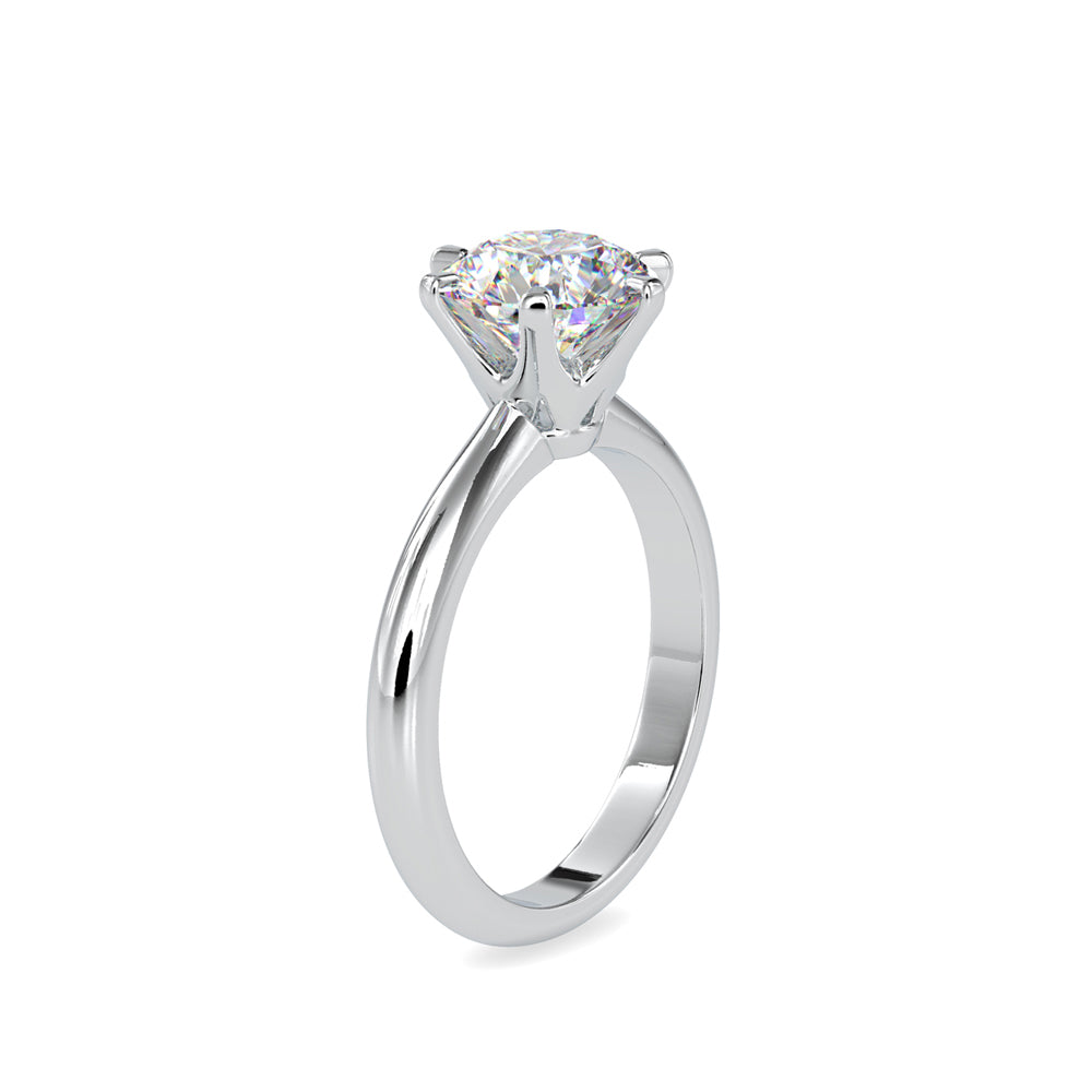 SKU: 0174 (18K) Six-Prong Solitaire Engagment Ring in Rose Gold.