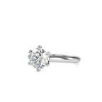 SKU: 0174 (14K) Six-Prong Solitaire Engagment Ring in Rose Gold.