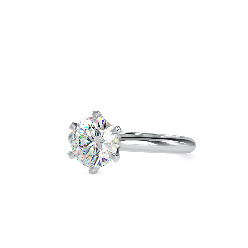 SKU: 0174 (10K) Six-Prong Solitaire Engagment Ring in Rose Gold.