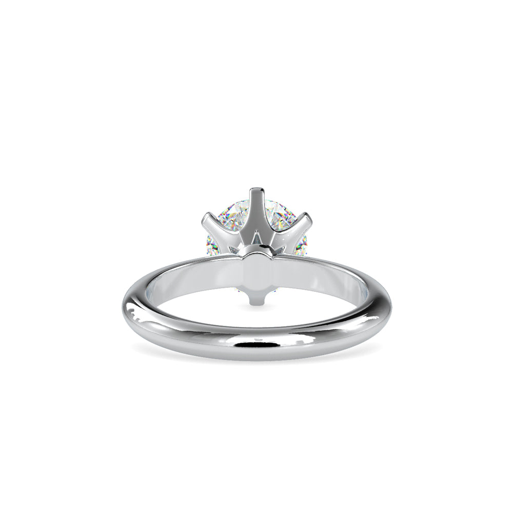 SKU: 0174 (18K) Six-Prong Solitaire Engagment Ring in Rose Gold.
