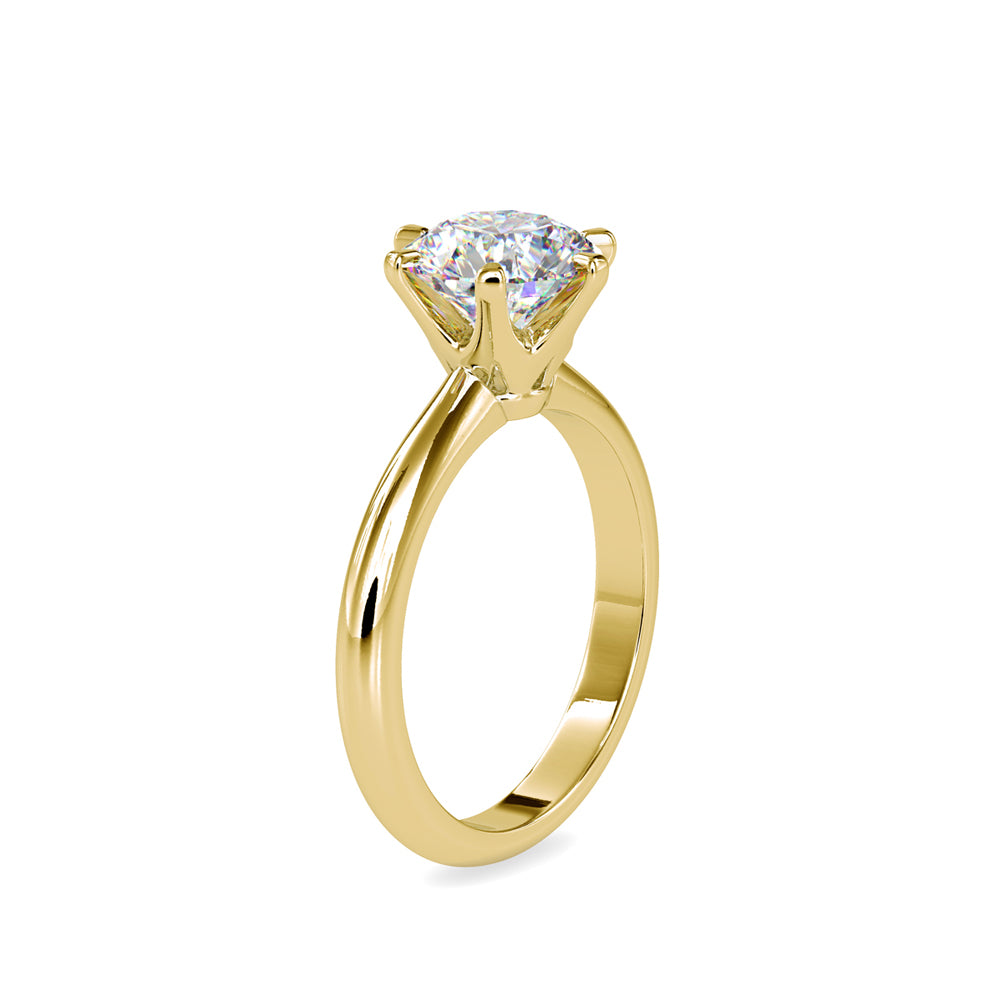 SKU: 0174 (10K) Six-Prong Solitaire Engagment Ring in Rose Gold.