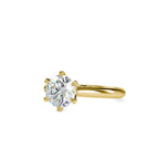 SKU: 0174 (14K) Six-Prong Solitaire Engagment Ring in Rose Gold.